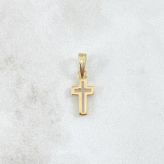 Dije Cruz 0.85gr / 1.8cm / Lisa Oro Amarillo 18K