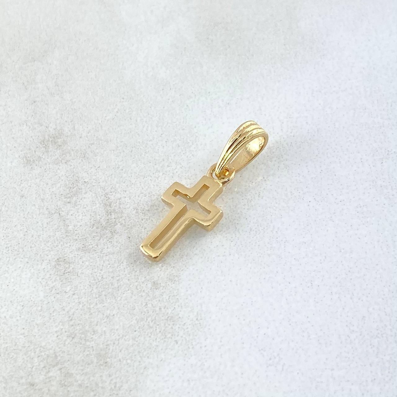 Dije Cruz 0.85gr / 1.8cm / Lisa Oro Amarillo 18K