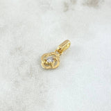 Pendant Flor Helice 0.95gr / 1.5cm / White Zircon Yellow Gold 18K