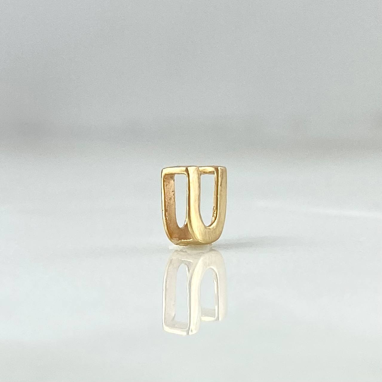 Herraje Letra U 0.35gr / 6mm Tambor Oro Amarillo 18K