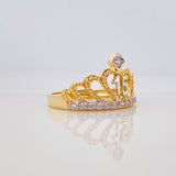 Anillo Corona 15S 3.45 g / T7 1/2 Dos Oros Amarillo Blanco 18K