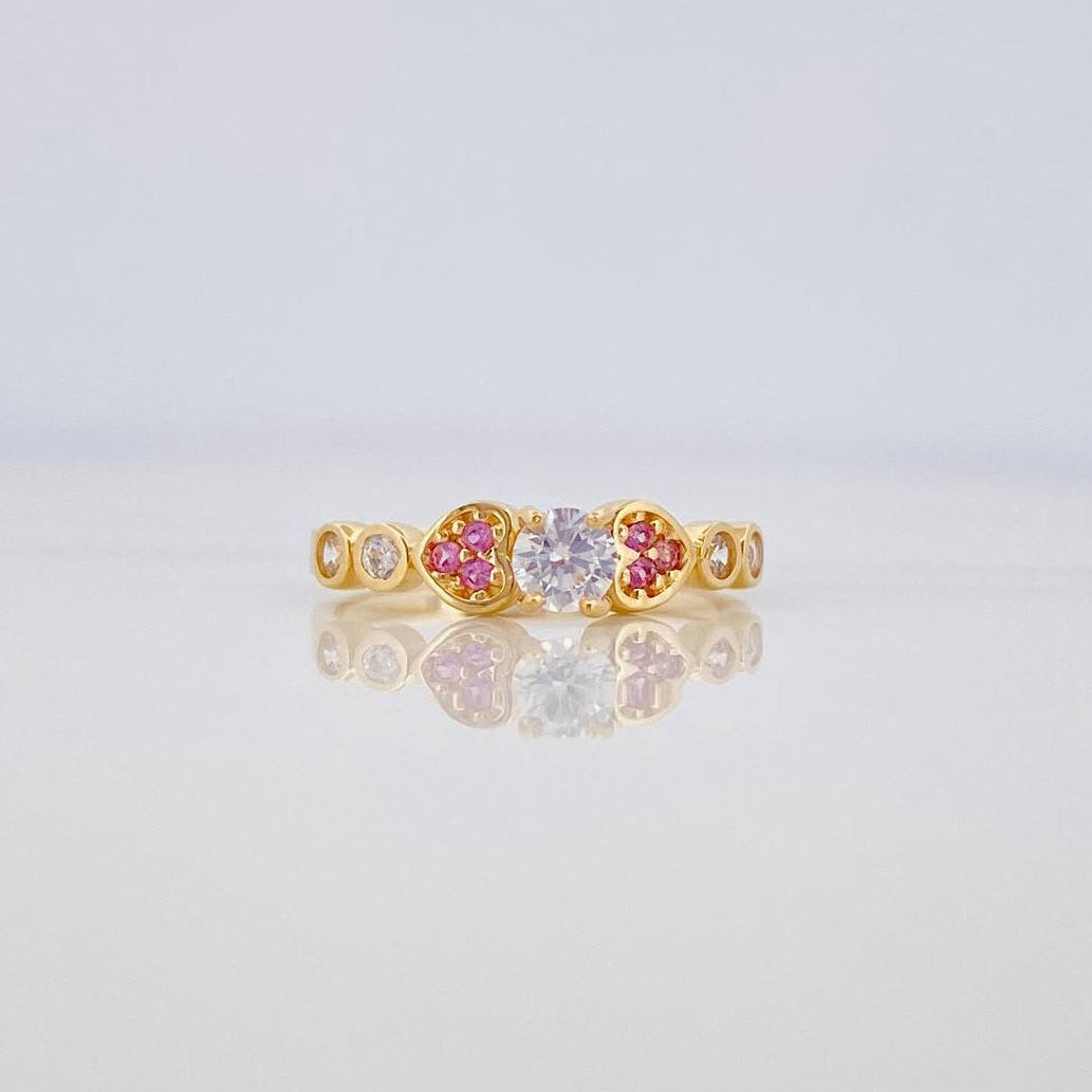 Anillo Solitario Corazones 2.25 g / T6 Oro Amarillo 18K