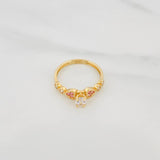 Anillo Solitario Corazones 2.25 g / T6 Oro Amarillo 18K