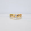 Solitaire Ring with Inlaid Line 4.3 g / T6 1/2 18K Yellow Gold