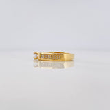 Solitaire Ring with Inlaid Line 4.3 g / T6 1/2 18K Yellow Gold