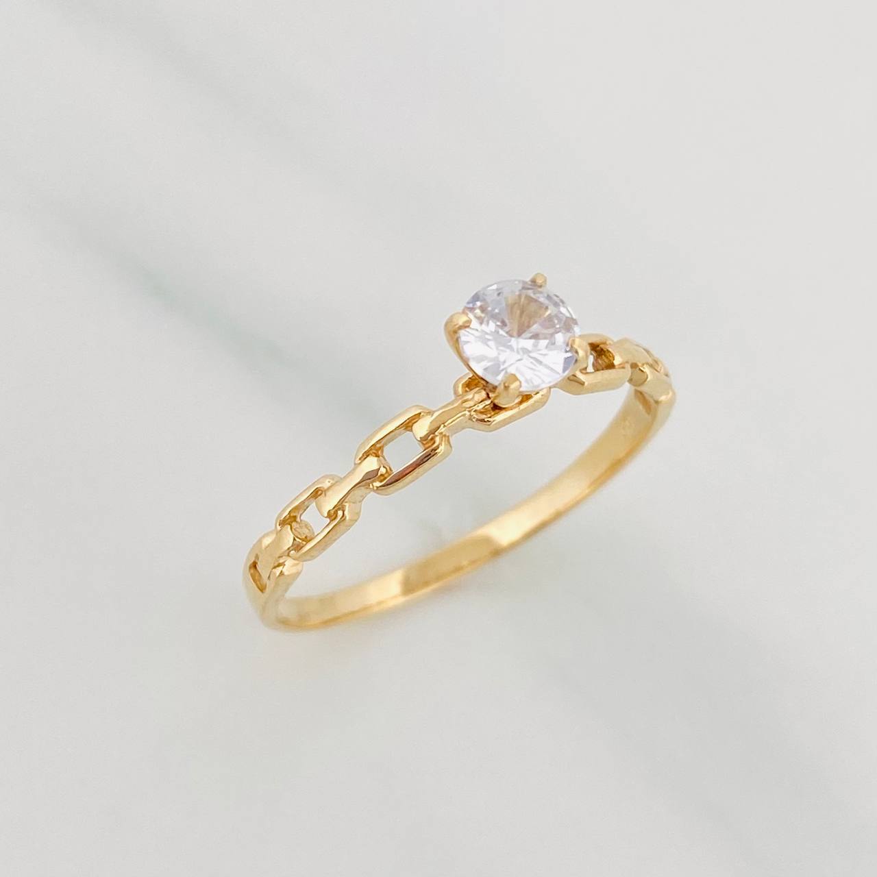 Solitaire Link Ring 1.45 g / T7 Yellow Gold 18K
