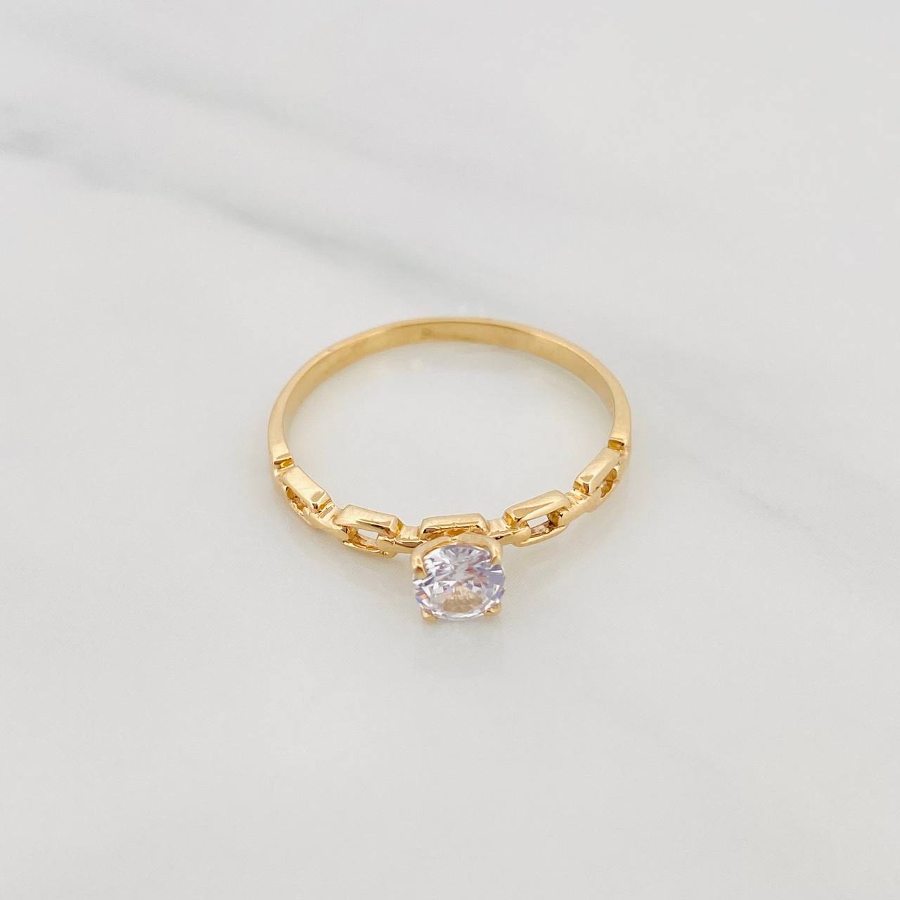 Solitaire Link Ring 1.45 g / T7 Yellow Gold 18K
