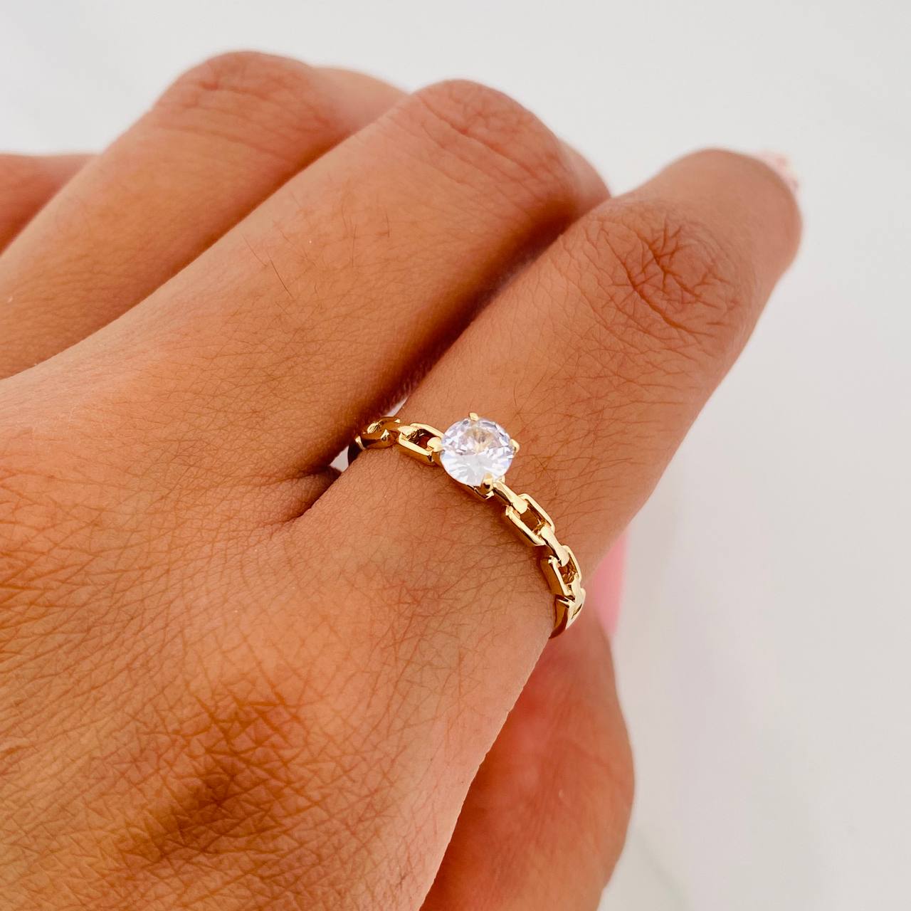 Solitaire Link Ring 1.45 g / T7 Yellow Gold 18K