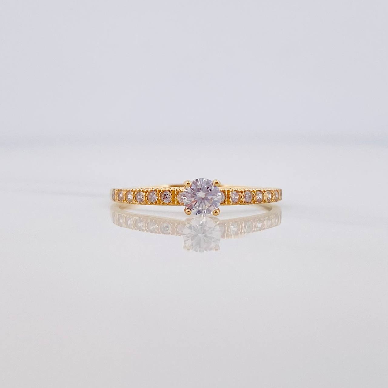 Anillo Solitario Churumbela 1.4 g / T7 1/4 Oro Amarillo 18K