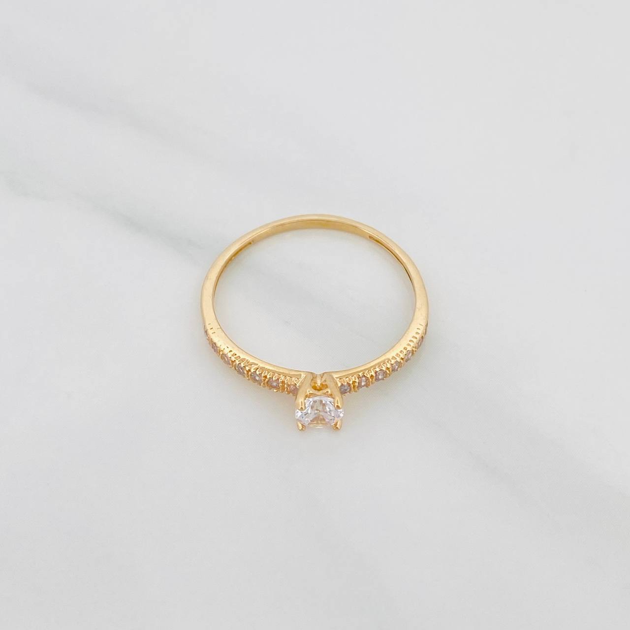 Anillo Solitario Churumbela 1.4 g / T7 1/4 Oro Amarillo 18K