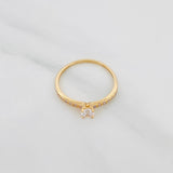 Anillo Solitario Churumbela 1.4 g / T7 1/4 Oro Amarillo 18K