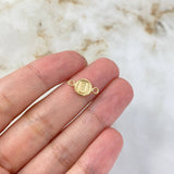 Charm Matte Textured U Letter 0.4gr / 1.5cm / 8mm Smooth Circle 18K Yellow Gold ©