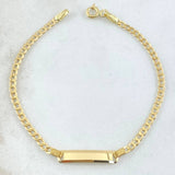 Pulso Bebé Cubano Placa Rectangular 1.7gr / 16cm / 2.3mm Oro Amarillo +1 18K ©