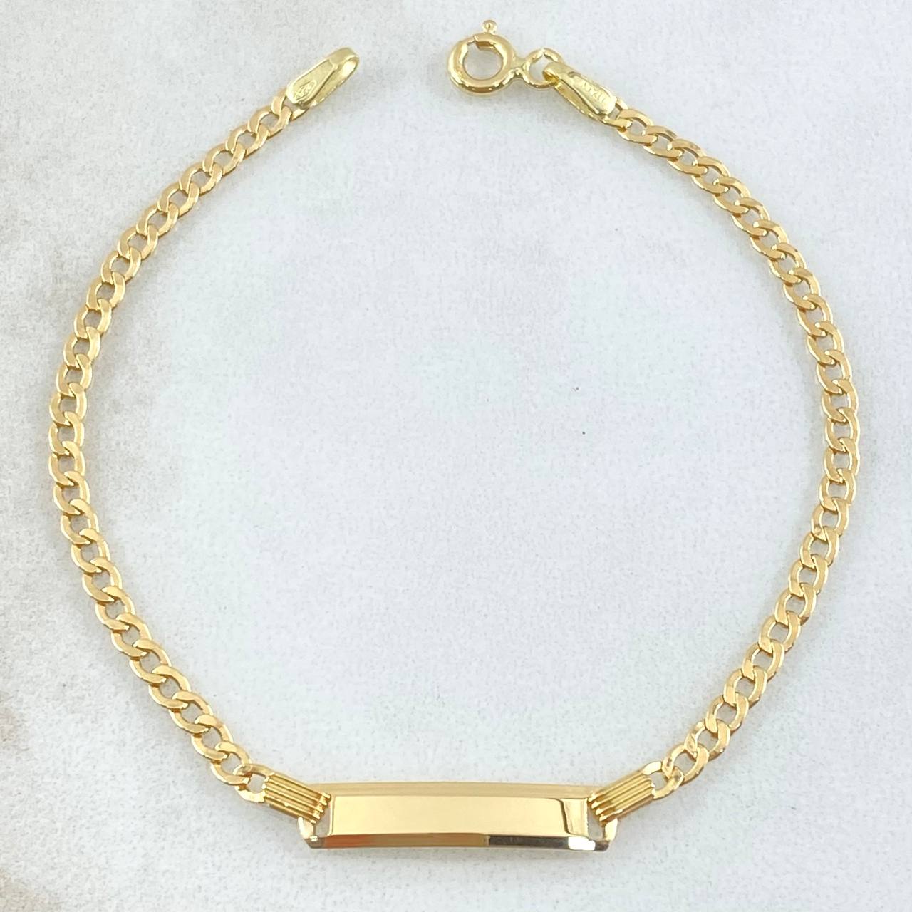 Bracelet Cuban Baby Rectangular Plate 1.8gr / 16cm / 2.4mm Yellow Gold +1 18K ©