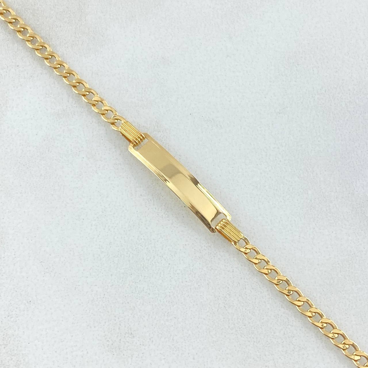 Bracelet Cuban Baby Rectangular Plate 1.8gr / 16cm / 2.4mm Yellow Gold +1 18K ©