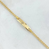 Pulso Bebé Cubano Placa Rectangular 1.7gr / 16cm / 2.3mm Oro Amarillo +1 18K ©