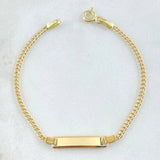 Bracelet Cuban Baby Rectangular Plate 1.5gr / 14cm / 1.8mm Yellow Gold +1 18K ©