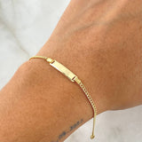 Bracelet Cuban Baby Rectangular Plate 1.5gr / 14cm / 1.8mm Yellow Gold +1 18K ©