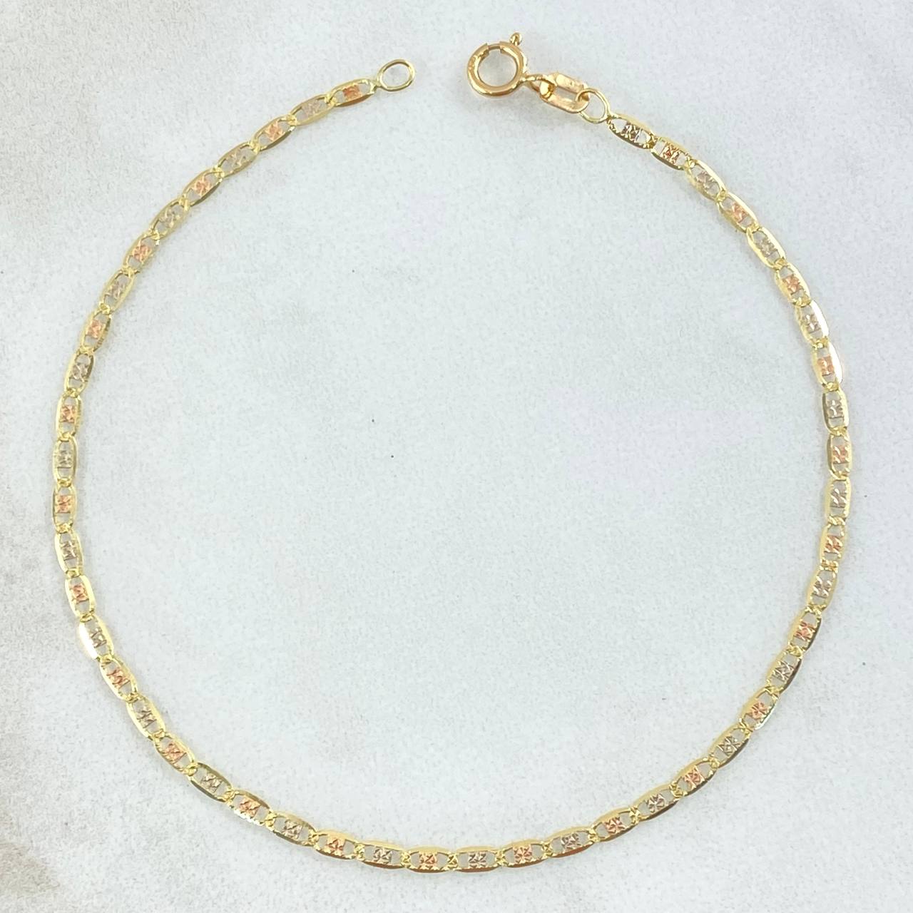 Bracelet Flat 1gr / 19cm / 1.8mm Diamond Cut Three Golds +3 18K ©