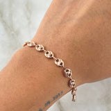 Pulso GC 4gr / 19.5cm / 6.1mm Curvas Rayadas Oro Rosa 18K ©