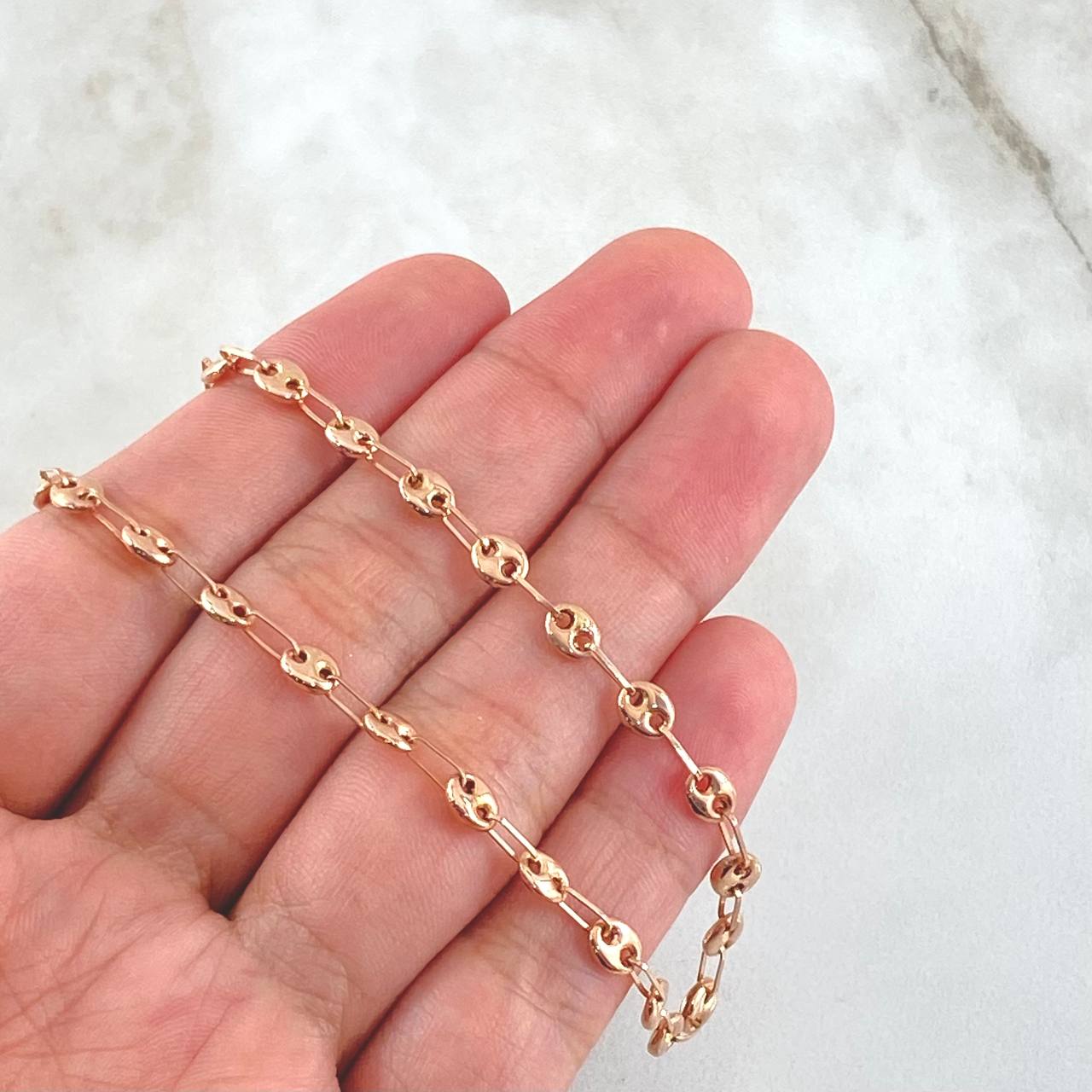 Cadena GC 6gr / 50cm / 4.1mm Lisa Oro Rosa 18K
