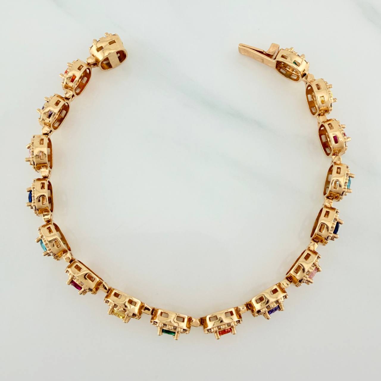 Pulso Halo Tennis 18.5gr / 6 1/4 in / 7.9mm Oro Amarillo 18K $