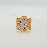 Anillo Placa Circulos 6.65gr / T7 1/4 / Oro Amarillo 18K $