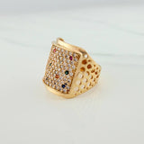 Anillo Placa Circulos 6.65gr / T7 1/4 / Oro Amarillo 18K $