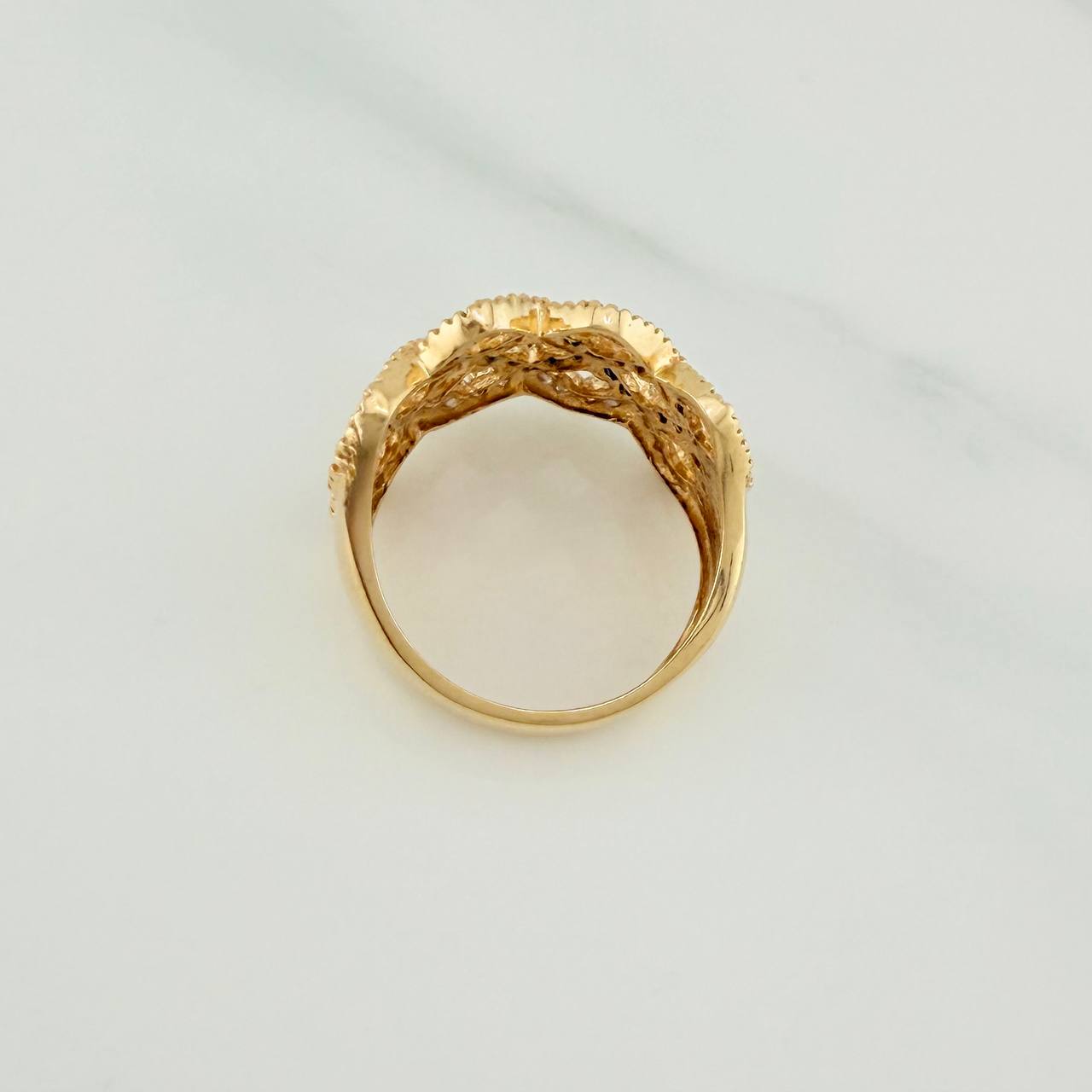 Anillo Lineas Cruzadas 5.2gr / T6 1/2 / Oro Amarillo 18K $