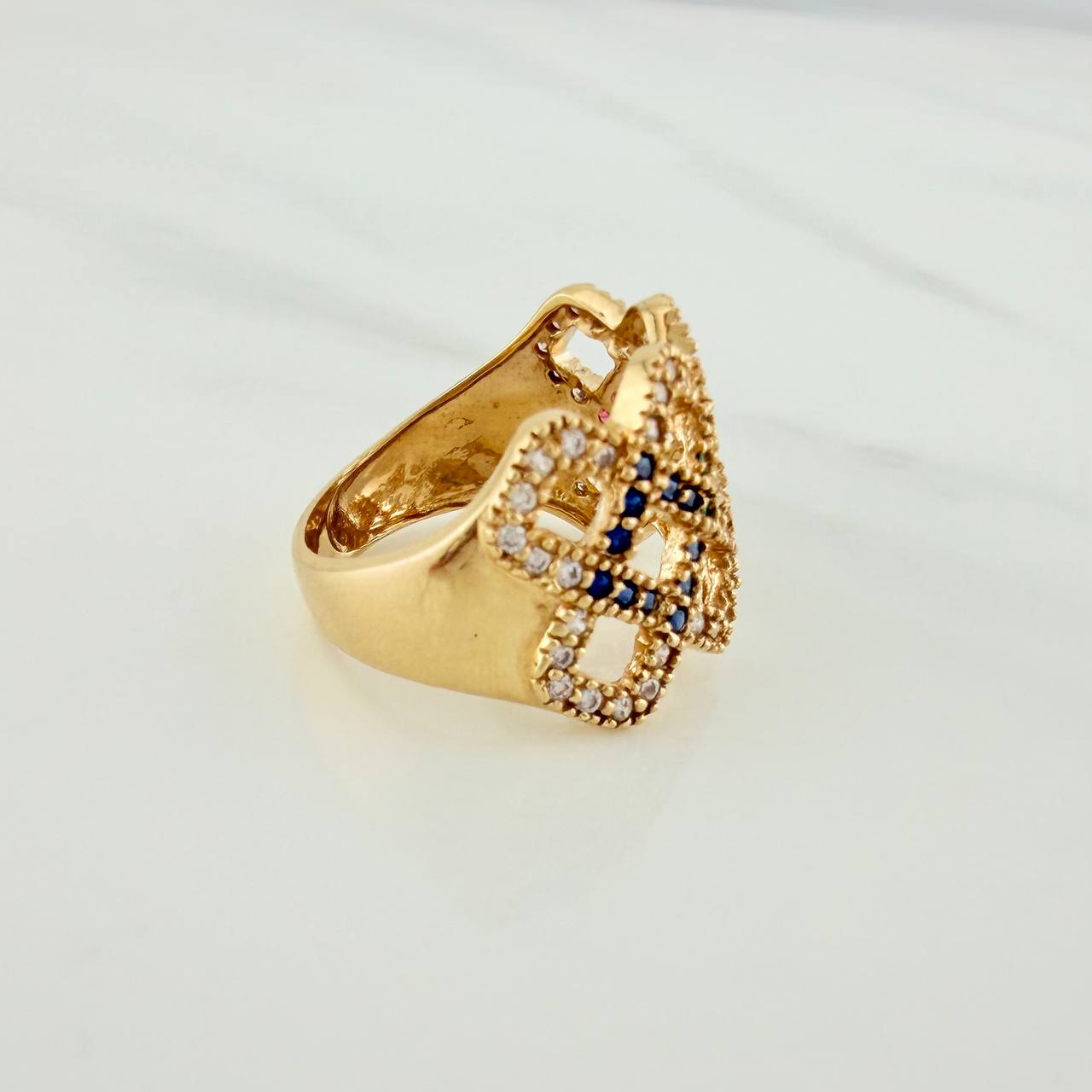 Anillo Lineas Cruzadas 5.2gr / T6 1/2 / Oro Amarillo 18K $