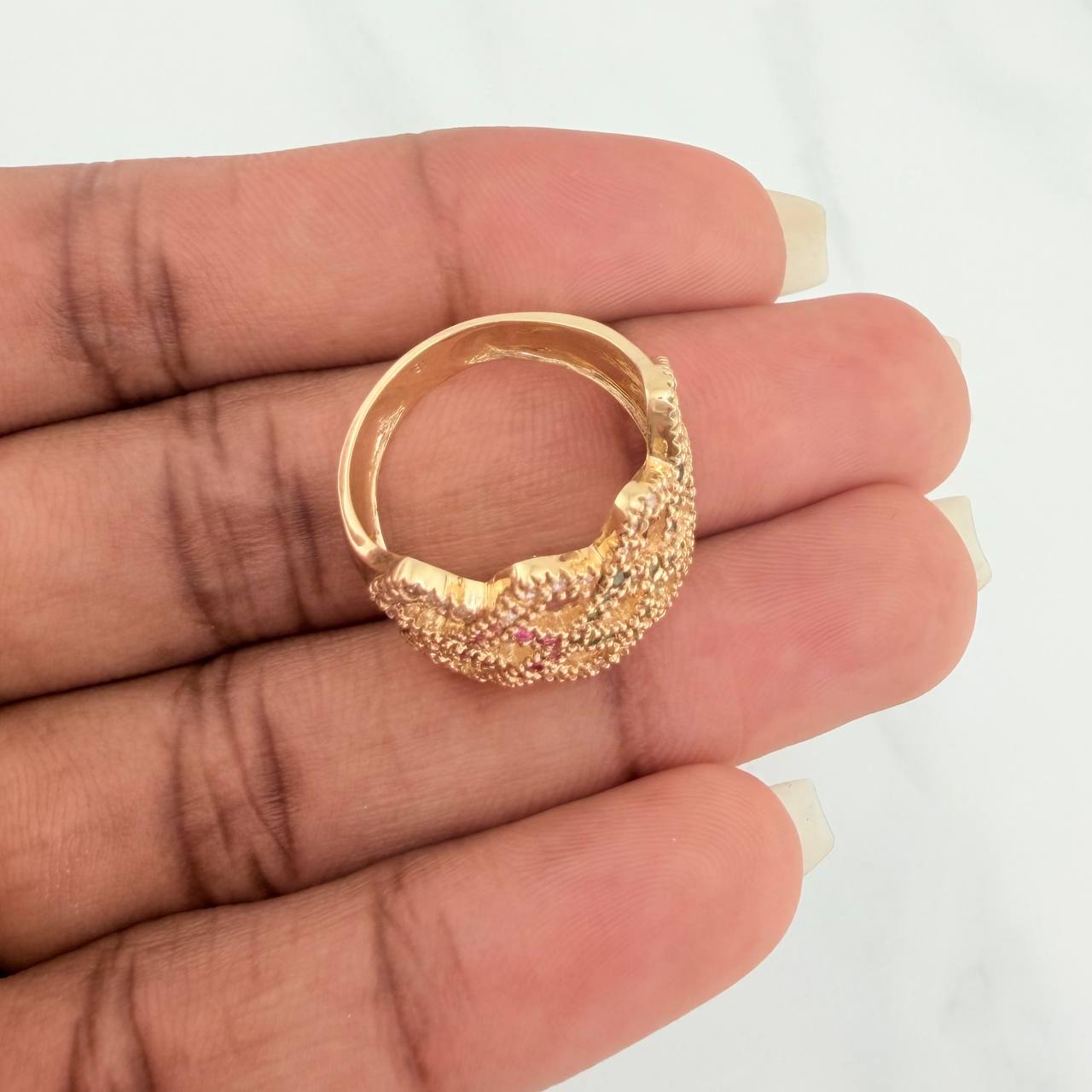 Anillo Lineas Cruzadas 5.2gr / T6 1/2 / Oro Amarillo 18K $