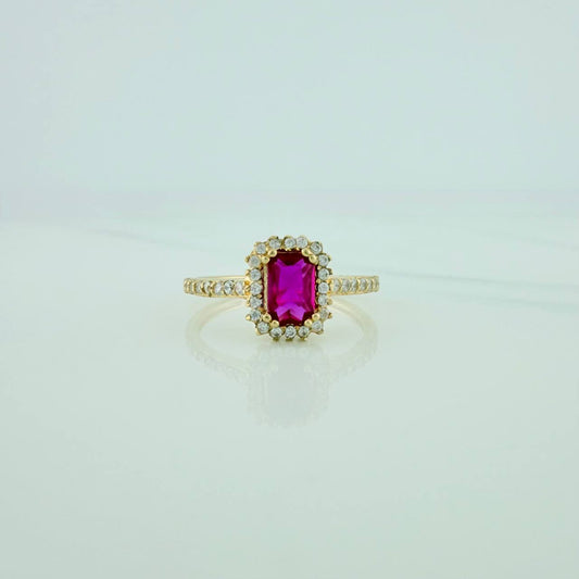 Anillo Halo Marquesina 2.6gr / T7 1/4 / Oro Amarillo 18K $