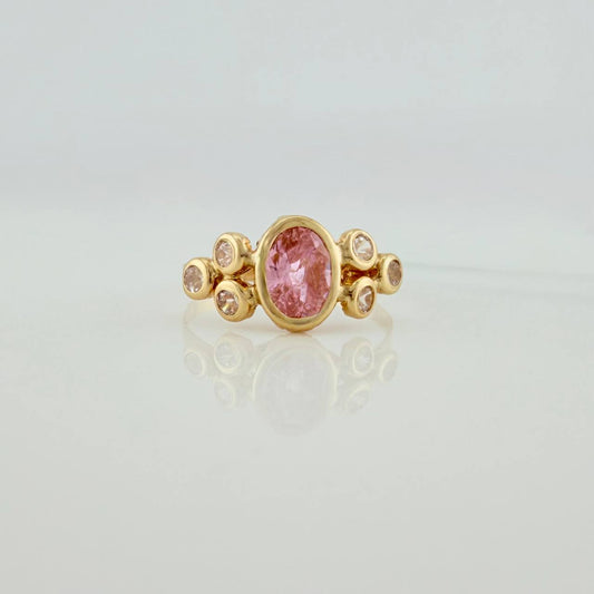 Anillo Ovalo Burbujas 1.4gr / T7 / Oro Amarillo 18K $