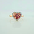 Anillo Corazon Tupido 2.5gr / T8 3/4 / Dos Oros Blanco Rosa 18K $