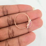 Anillo Corazon Tupido 2.5gr / T8 3/4 / Dos Oros Blanco Rosa 18K $