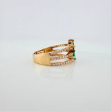 Anillo Flor Tres Lineas 3.85gr / T7 1/2 / Oro Amarillo 18K $