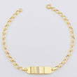 Baby Bracelet Rectangular Plate 1.1gr / 6 in / 2.4mm Yellow Gold 18K *
