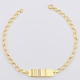 Baby Bracelet Rectangular Plate 1.1gr / 6 in / 2.4mm Yellow Gold 18K *