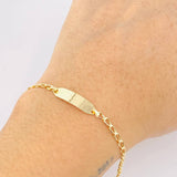 Baby Bracelet Rectangular Plate 1.1gr / 6 in / 2.4mm Yellow Gold 18K *