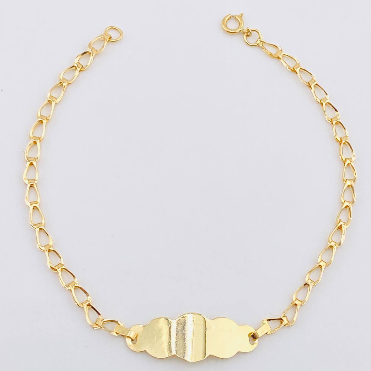 Baby Bracelet Spike Cloud Plate 1.15gr / 6 1/4 in / 2.5mm Yellow Gold 18K *