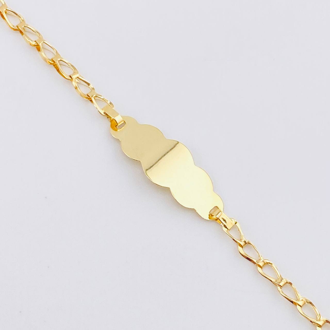 Baby Bracelet Spike Cloud Plate 1.15gr / 6 1/4 in / 2.5mm Yellow Gold 18K *