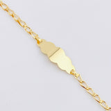 Baby Bracelet Spike Cloud Plate 1.15gr / 6 1/4 in / 2.5mm Yellow Gold 18K *