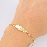Baby Bracelet Spike Cloud Plate 1.15gr / 6 1/4 in / 2.5mm Yellow Gold 18K *