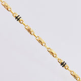 Pulso Rustico Cilindro Diamantado 5.15gr / 8 1/2 in / 3.9mm Oro Amarillo 18K *