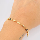 Pulso Rustico Cilindro Diamantado 5.15gr / 8 1/2 in / 3.9mm Oro Amarillo 18K *