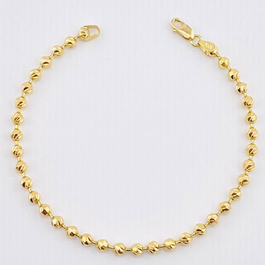 Pulso Militar Diamantado 5.2gr / 7 in / 3.3mm Oro Amarillo 18K *