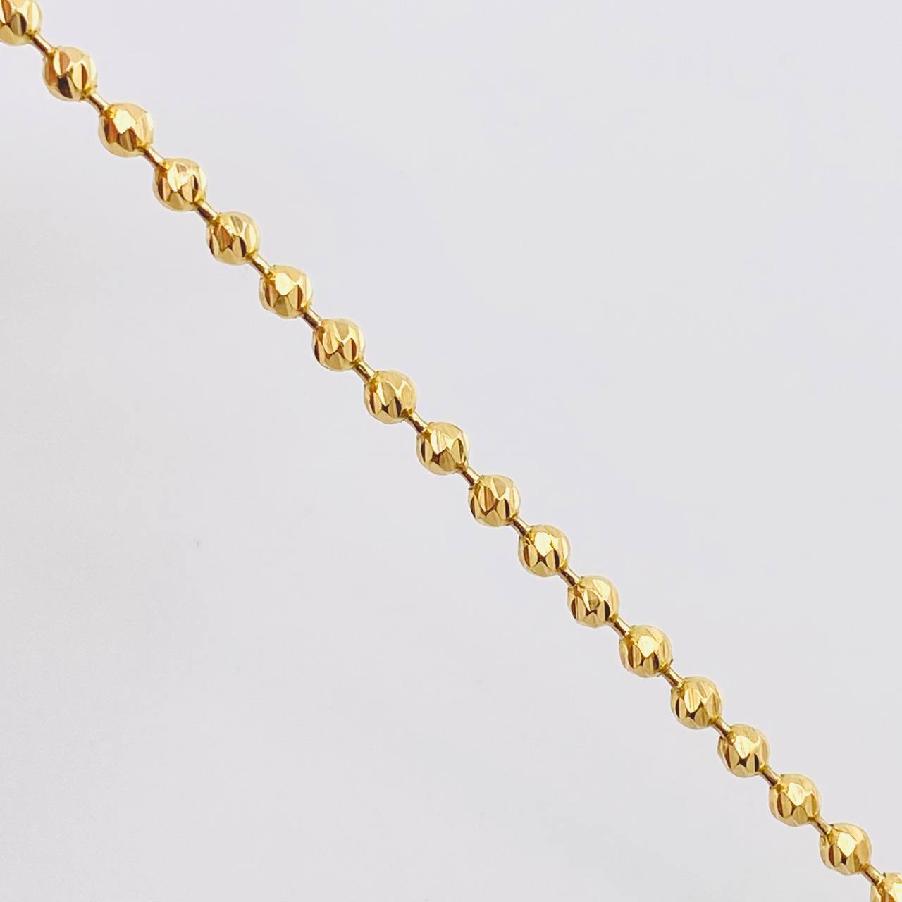 Pulso Militar Diamantado 5.2gr / 7 in / 3.3mm Oro Amarillo 18K *