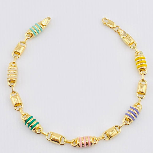 Pulso rustico 4.65gr / 7 in / 5.2mm Oro Amarillo 18K *