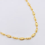 Cadena Rustica Cilindros Coronas 14.05gr / 25 1/2 in / 5.3mm Oro Amarillo 18K *
