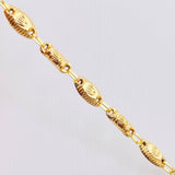 Cadena Rustica Cilindros Coronas 14.05gr / 25 1/2 in / 5.3mm Oro Amarillo 18K *